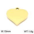 Golden double-layer heart pendant chain necklace with a 15mm width polished finish - Heart Accessory (KLJ7798-Z)