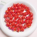 Star and round macaron red UV coated beads for DIY jewelry and phone chain making - 16mm (Hole approx 2.5mm) / Red