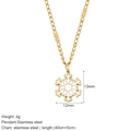 Gold stainless steel snowflake pendant necklace with 40cm chain and 5cm extension - Snowflake Style (G24)
