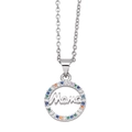Eleganter silberner Mama-Anhänger mit bunten Zirkoniasteinen für Damen als Geschenk - Silber