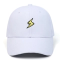 Cappellino da baseball bianco con ricamo a fulmine giallo e contorno nero - Bianco