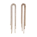 Orecchini a frangia a forma di U placcati in oro 18K con zirconi bianchi a pavé - Oro