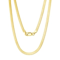 Elegante collar de cadena de serpiente de plata de ley S925 bañada en oro con textura - 55cm / Cadena de serpiente plana de 3MM / Dorado