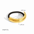 Golden crescent 18k stainless steel hair tie with black elastic band, 6.57 cm length - Gold C-Shape