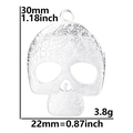 Especificaciones detalladas de tamaño para el colgante de calavera de acero con grabados - Solo colgante / Color Acero