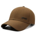 Brown quick-dry baseball cap with SPIRIT embroidery and laser-cut ventilation holes - Adjustable / Coffee