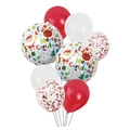 Christmas balloon set with red, white latex and round Merry Christmas foil balloons - Style 7-Red White Green Christmas Element Set