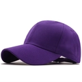 Detail view of purple cotton twill baseball cap showing fabric texture and 6-panel structure - Adjustable / Purple