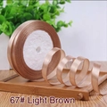 1cm Light Brown satin ribbon roll for gift wrapping and hair braiding decoration - 67# Light Brown
