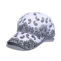 White hip hop baseball cap featuring black paisley prints in a 45-degree side view - 56-60cm Adjustable / White
