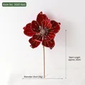 Künstliche rote Weihnachtsstern-Blume mit Goldglitzer am Rand für festliche Dekorationen - Rot (2060)