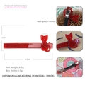 Fermaglio geometrico in acrilico con design a gatto glitter rosso e clip in metallo - Gatto rosso