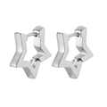 Orecchini minimalisti a stella in acciaio inossidabile argento con finitura lucida - Stella d'Argento