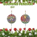 DIY 5D diamond painting wind chime with colorful tree of life pattern and crystal drops - DZ-52 Christmas Tree of Life