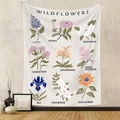 Detail of vintage wildflower tapestry with botanical illustrations on a grey wall - Gt827-1 / 73*95CM (Cross-border Brushed)