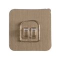 Square self-adhesive wall hook with champagne gold brushed finish and dual transparent hooks - 7x7cm / Gold Brushed Claw Buckle Single Row