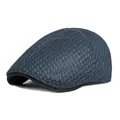 Navy blue breathable mesh ivy cap for men and women featuring honeycomb knit texture - Approx. 56-58cm / Navy Blue