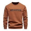 Sudadera de hombre marrón con cuello redondo y estampado adventure de manga larga - 2XL / Amarillo Tierra