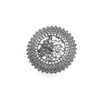 Retro-Ring im Ethno-Stil mit hohlem Blumendesign und funkelnden Strasssteinen - Einstellbar Offen / Antiksilber