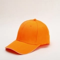 Detail of orange baseball cap with white sandwich peak and twill fabric texture - Adjustable / Orange