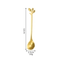 Gouden roestvrijstalen koffielepel in bladvorm met een lengte van 12 cm en 10 g gewicht - Gouden blad lepel