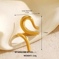 Golden wavy heart open ring in stainless steel with a matte finish for women - Gold Line Ring 065