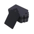 100pcs wave top black kraft paper gift tags with pre-punched holes for wedding and party - 100Pcs/Pack / Black