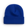 Classic royal blue knitted beanie with a folded cuff for warm winter styling - One Size / Light Blue