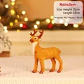 Realistic Christmas reindeer ornament, plush brown reindeer with white spots, 15x33cm decor - Elk A-15 (Height 15cm)
