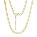 Elegant 18k gold plated S925 sterling silver flat snake chain necklace with lobster clasp - 45+5cm / 3MM Flat Snake Chain / Gold