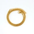 Three-strand gold stainless steel twisted rope chain with lobster clasp and extender - Gold 2.4mm*45+5cm
