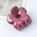 Glossy purple flower hair claw clip with a minimalist design on a neutral background - Glossy Purplish Red