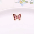 Pinkish-brown crystal butterfly pendant with rose gold edging for necklaces - Burgundy