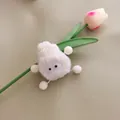 Simpatico accessorio fai-da-te in peluche bianco con berretto a maglia per lacci scarpe - Senza fibbia / Bianco Sporco