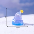 Miniature gradient blue glass Christmas tree figurine for holiday DIY decor, 3.7cm height - 7# Heart Christmas Tree