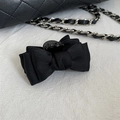 Elegante molletta per capelli in raso nero con design a fiocco multistrato da donna - Fiocco Nero