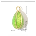 Detailed dimensions of green enamel egg-shaped pendant in stainless steel 20mm by 10mm - Green Enamel Egg Pendant