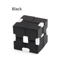 Fidget infinity cube puzzle toy in sleek matte black and white for stress relief - Black