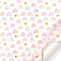 Schattig cadeaupapier met pastelkleurige regenboog en zon patroon voor kinderfeestjes - Regenboogstijl / 50x70cm