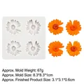 White silicone daisy flower mold with 4-cavity design for DIY baking and crafts - 1# 4-Cavity Daisy / Gray