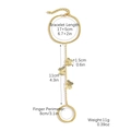 Bracciale anello a farfalla dorato con dettagli in turchese e perle su fondo bianco - Design a Tre Farfalle (S2406-4)