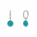 925 silver drop earrings featuring tiffany blue enamel smiley face charms for women - Silver Lake Blue Smiley Face (JQH0081-SS-3)