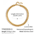 Dimensioni dettagliate della collana a catena geometrica in oro in acciaio inox - Collana Oro (YYN025036-G)