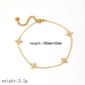 Bracciale a quadrifoglio in acciaio dorato con zirconi e chiusura a moschettone - Bracciale Quadrifoglio (TA8042)
