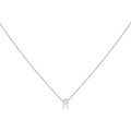 Minimalist silver initial R pendant necklace with refined chain for women - Steel R