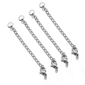 Set of four stainless steel extension chains with heart charms and lobster clasps - Style B / Steel