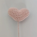 Handmade crochet pink heart bouquet accessory on a stick for gift decoration - Sakura Pink