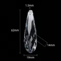 62mm faceted clear crystal drop pendant for DIY chandelier lighting and suncatchers - 62MM Long Net Teardrop
