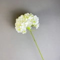 Elegant white artificial hydrangea stem with lush petals for wedding and home decoration - White
