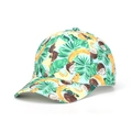 Light blue tropical baseball cap with banana and coconut prints in a classic curved brim style - Light Blue Coconut Tropical Style (52#)